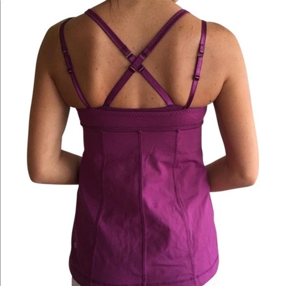 Lululemon Warrior 1 Criss Cross Back Tank Top in Pink DewBerry - Picture 3 of 8